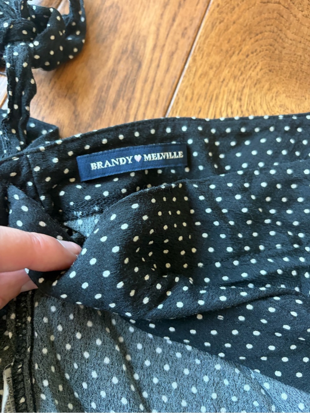 Brandy Melville Black Polka Dot Mini Skirt - Picture 4 of 5